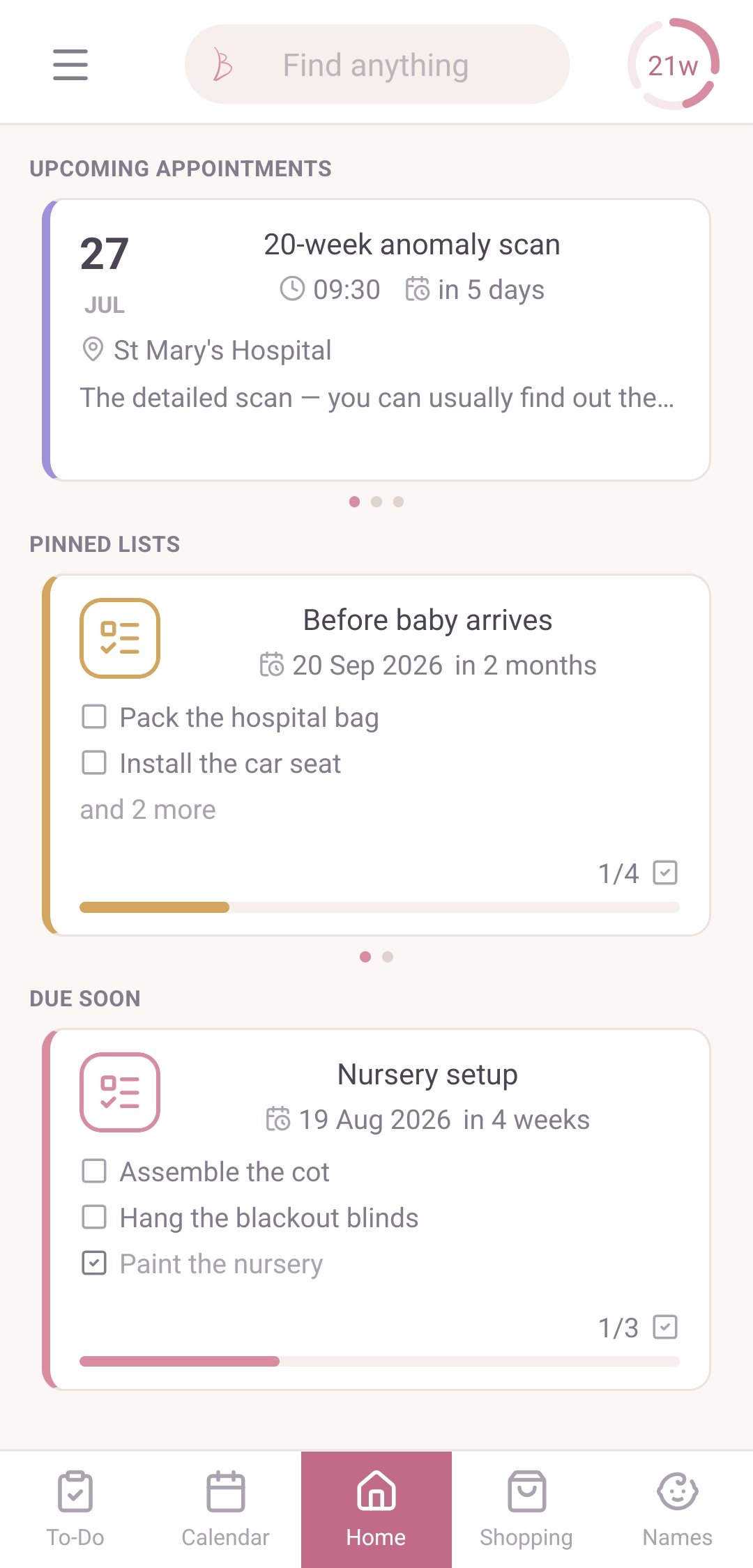 Bumpli home screen